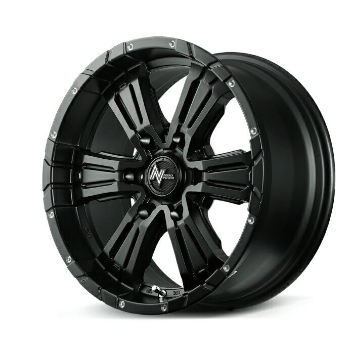 MID NITRO POWER CROSS CLAW アルミホイール4本セット 16x6.5J 6H PCD139.7 +48 (クロスクロウ セミグロスブラック+ピアスドリルド) ナイ拍卖