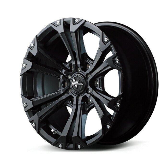 MID NITRO POWER JAVELIN アルミホイール4本セット 15x6.0J 6H PCD139.7 +33 (ジャベリン SB0 セミグロスブラック+ピアスミルド) ナイト拍卖