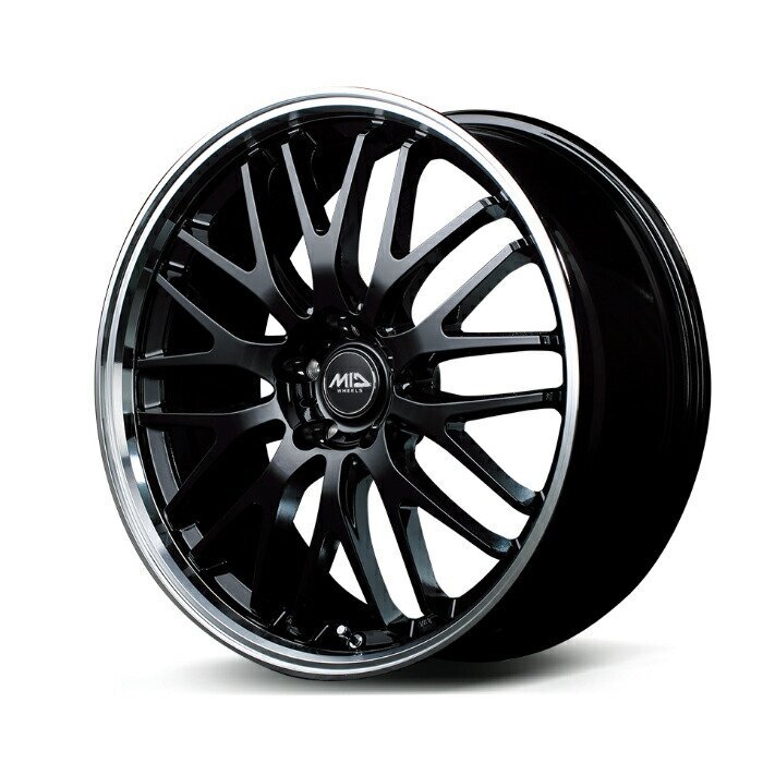 MID WHEELS EXE10 アルミホイール4本セット 18x8.0J 5H PCD114.3 +42 (エグゼテン グロッシーブラック/リムポリッシュ)拍卖