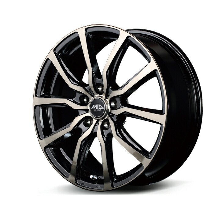 MID WHEELS D.C.52 アルミホイール4本セット 17x7.0J 5H PCD114.3 +38 (ディーシーゴーニー B1K ブラックポリッシュ+アーミーブラックク拍卖
