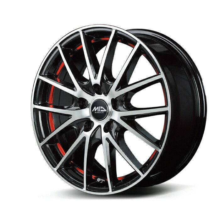 MID WHEELS RX27 アルミホイール4本セット 15x4.5J 4H PCD100 +45 (アールエックスニーナナ ブラックメタリックポリッシュ+アンダーカッ拍卖