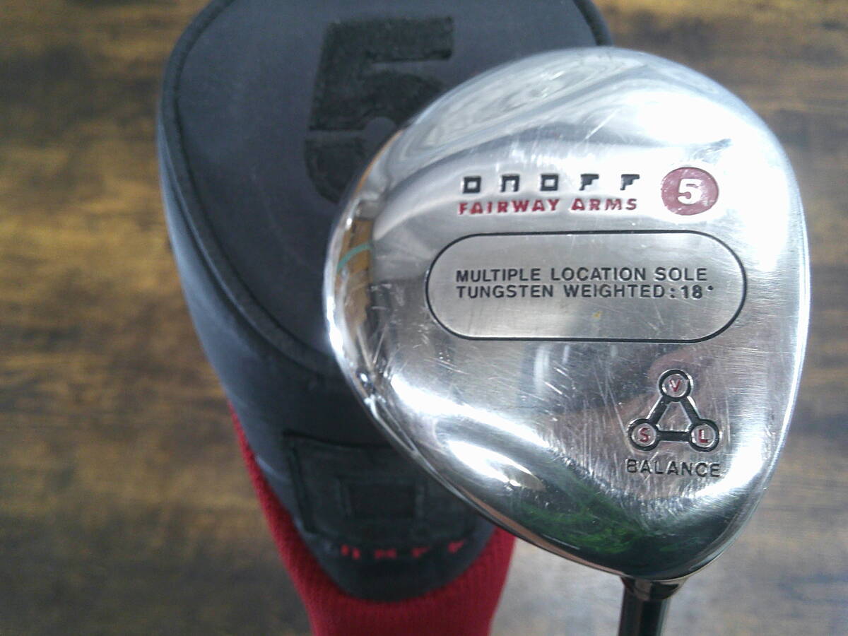 ▼(78)ウッド・オノフ「ONOFF/FAIRWAY ARMS/5/VSL BALANCE/ヘッドカバー付属」/サイズ(約)110.5㎝/総重量(約)320g ※使用感現状品 ■160拍卖