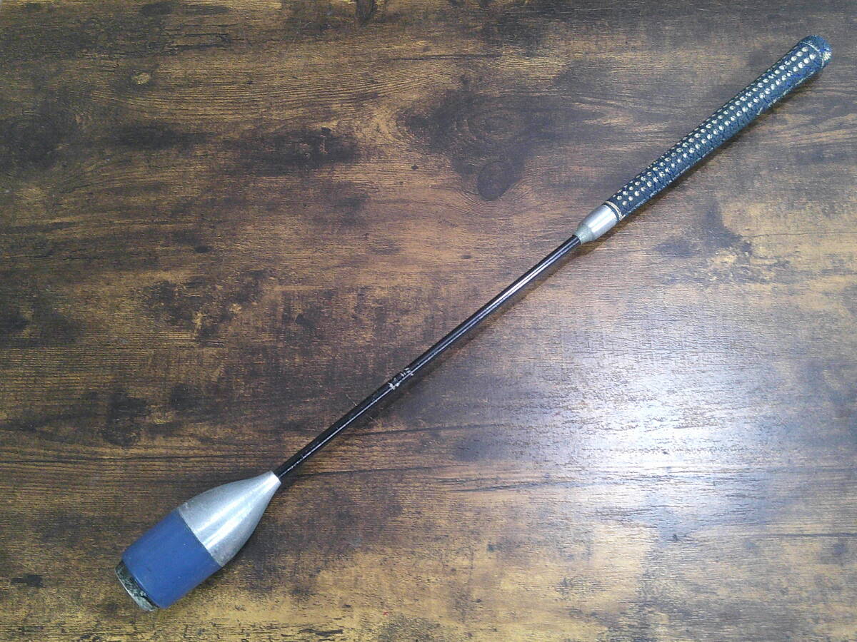 ▼⑲ゴルフスイング練習器「おもり型/詳細不明」/サイズ(約)60.5㎝/総重量-約760g ※グリップ傷み 使用感現状品 ■80拍卖