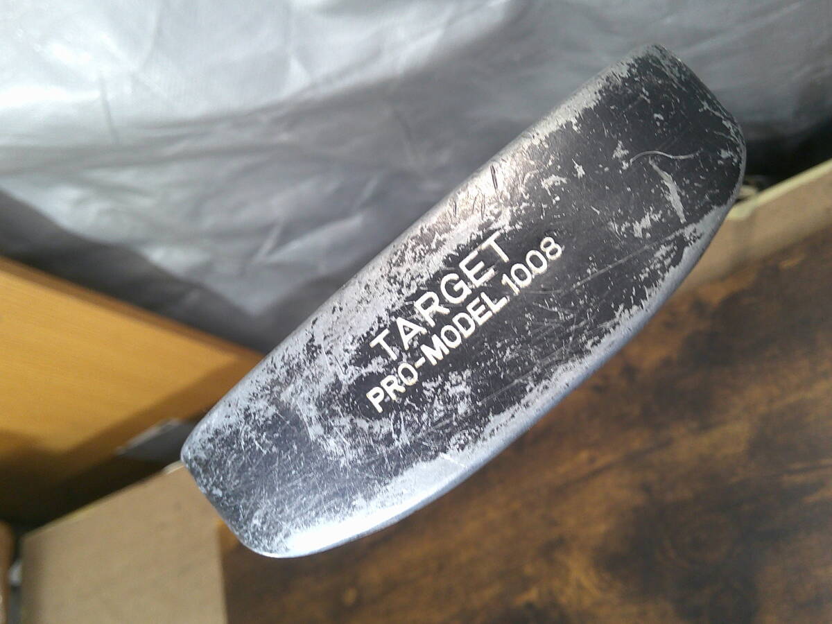 ▼(470)パター・ターゲット「TARGET/PRO-MODEL 1008」/サイズ(約)87.5㎝【34インチ】/総重量-約460g ※シャフトサビ 使用感現状品 ■120拍卖
