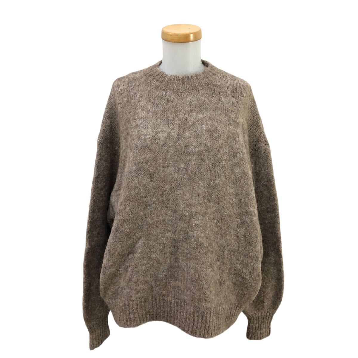 10Nm325-67 RANDEBOO ランデブー アルパカ混 アンゴラ混 オーバーサイズ 長袖 ニット セーター トップス ブラウン系 レディース F拍卖