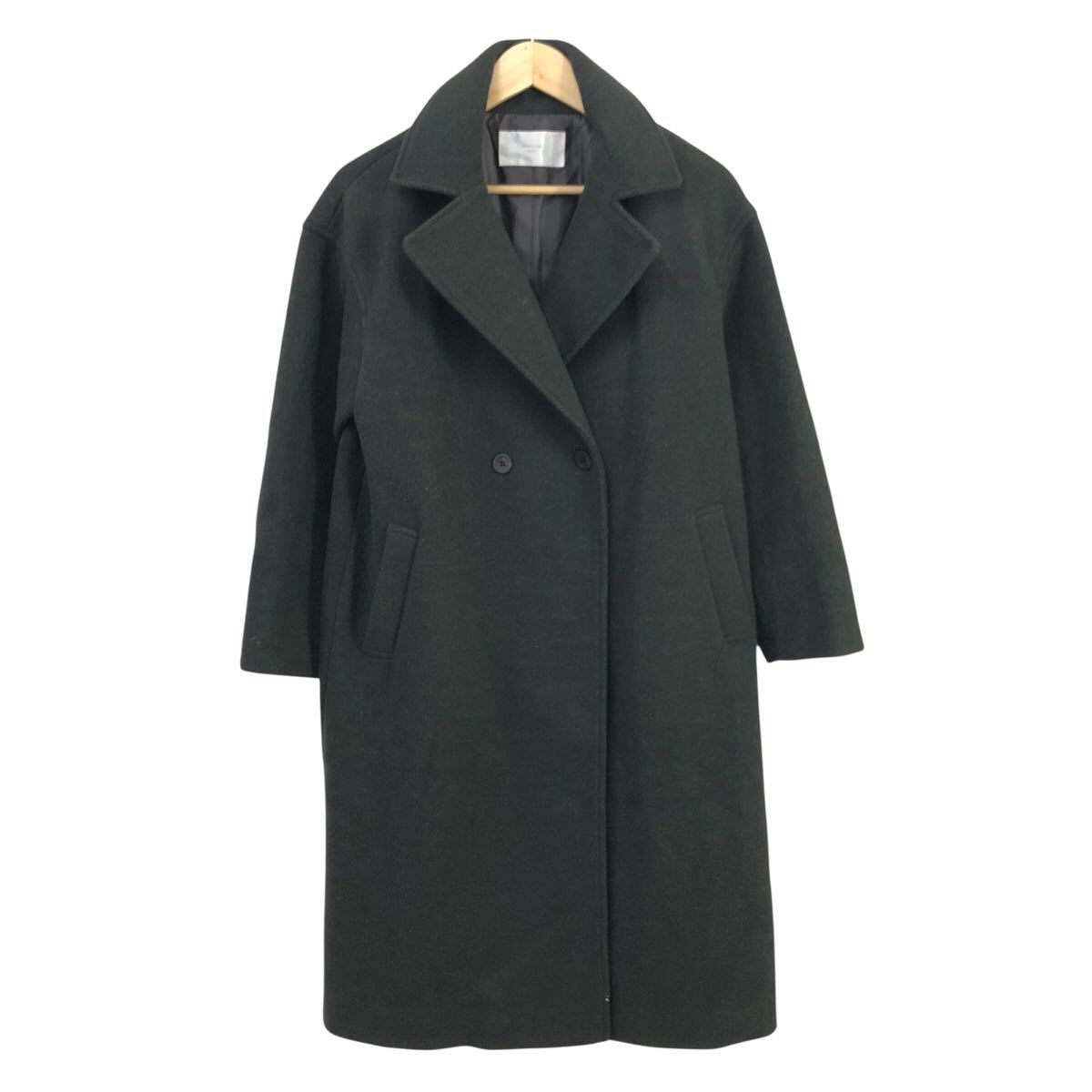 10m659-23 ABAHOUSE ECRU アバハウスエクリュ チェスターコート ロング コート 上着 羽織り アウター カーキ系 深緑 レディース 実寸参考拍卖