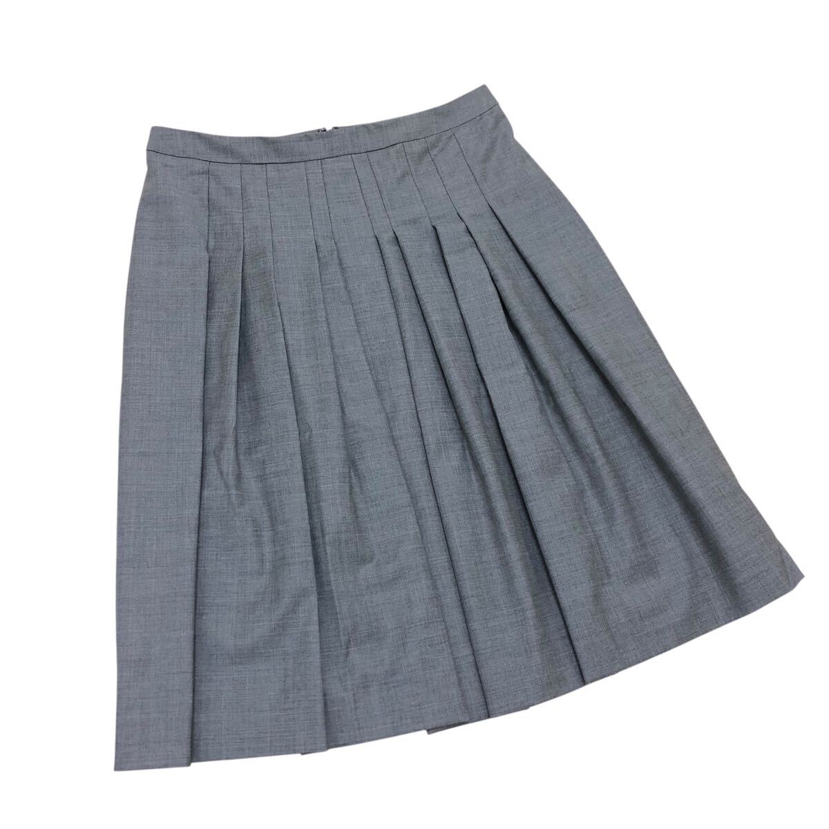 10Nm328-21 美品 theory luxe セオリー リュクス プリーツ ひざ丈スカート スカート ボトムス グレー レディース 36 日本製拍卖