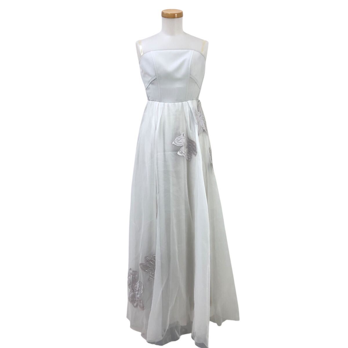 10Nm329-43 CELFORD セルフォード YUMIKATSURA ユミカツラ エンブロイダリー チュール ドレス ワンピース ロング マキシ ライトグレー系 34拍卖