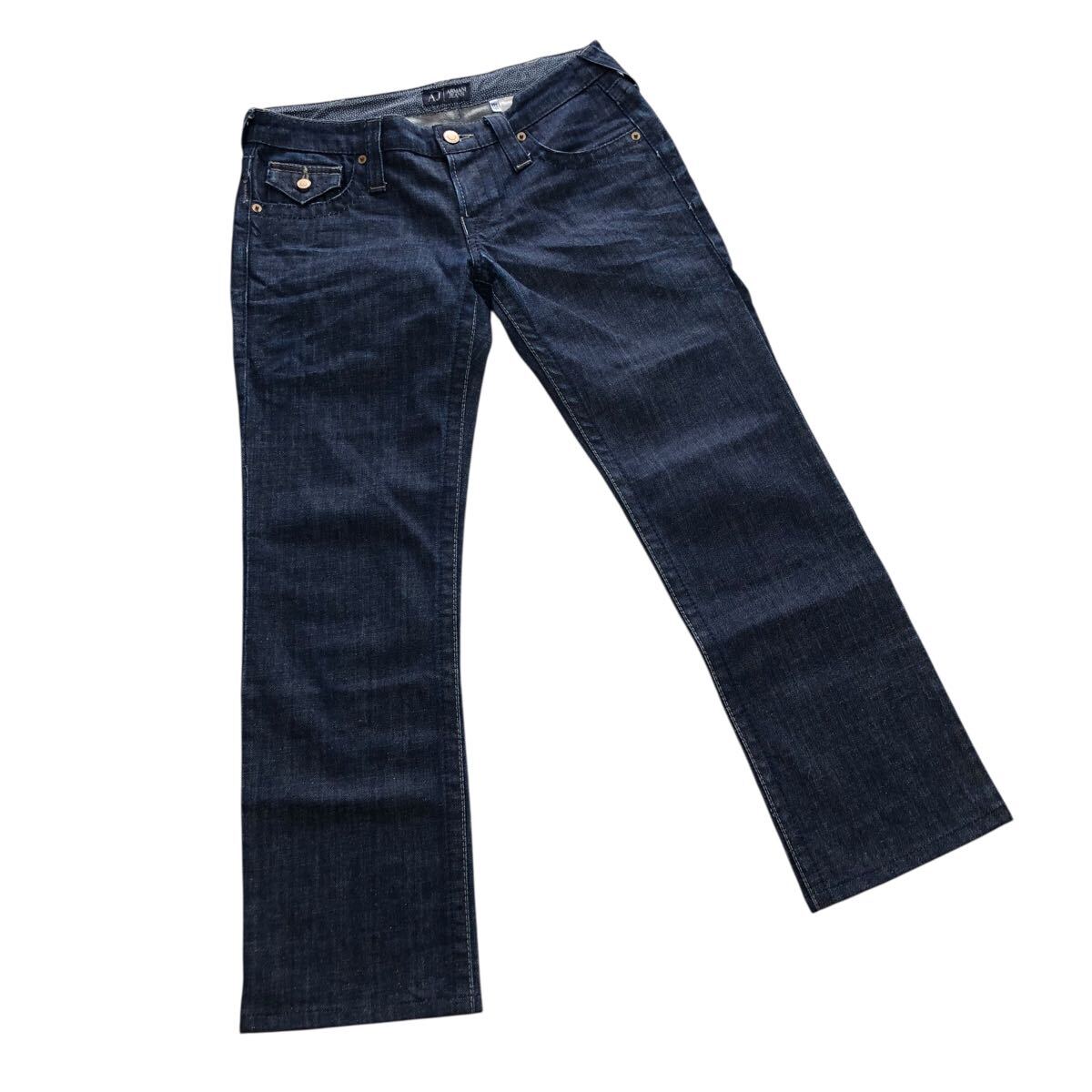 10NG005-13 ARMANI JEANS アルマーニ ジーンズ デニム ジーンズ ボトムス ジーパン ロゴ レディース 27 濃紺 ブルー拍卖