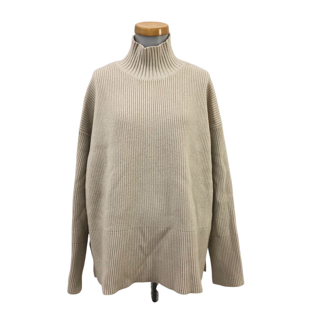 10Nm330-72 2023年製 Mila Owenミラオーウェン タートル ワイド 畦ニット プルオーバー ニット セーター トップス ベージュ レディース 1拍卖
