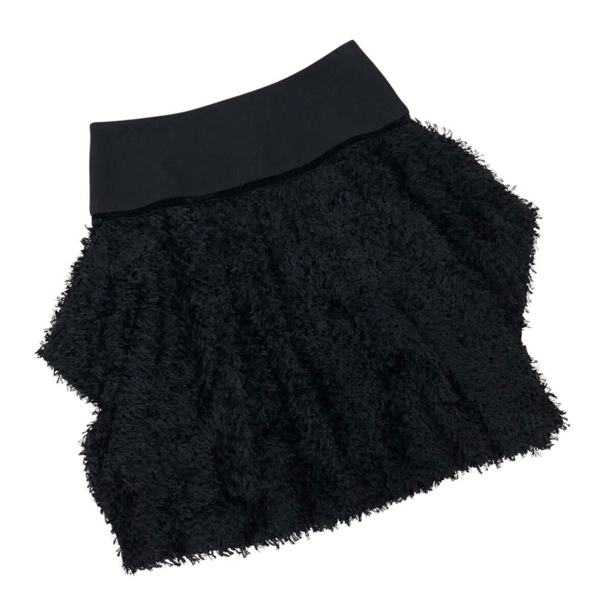 10Nm330-8 良品 EPOCA エポカ シャギー 変形 デザインスカート スカート ボトムス ブラック 黒 レディース 38 日本製 拍卖