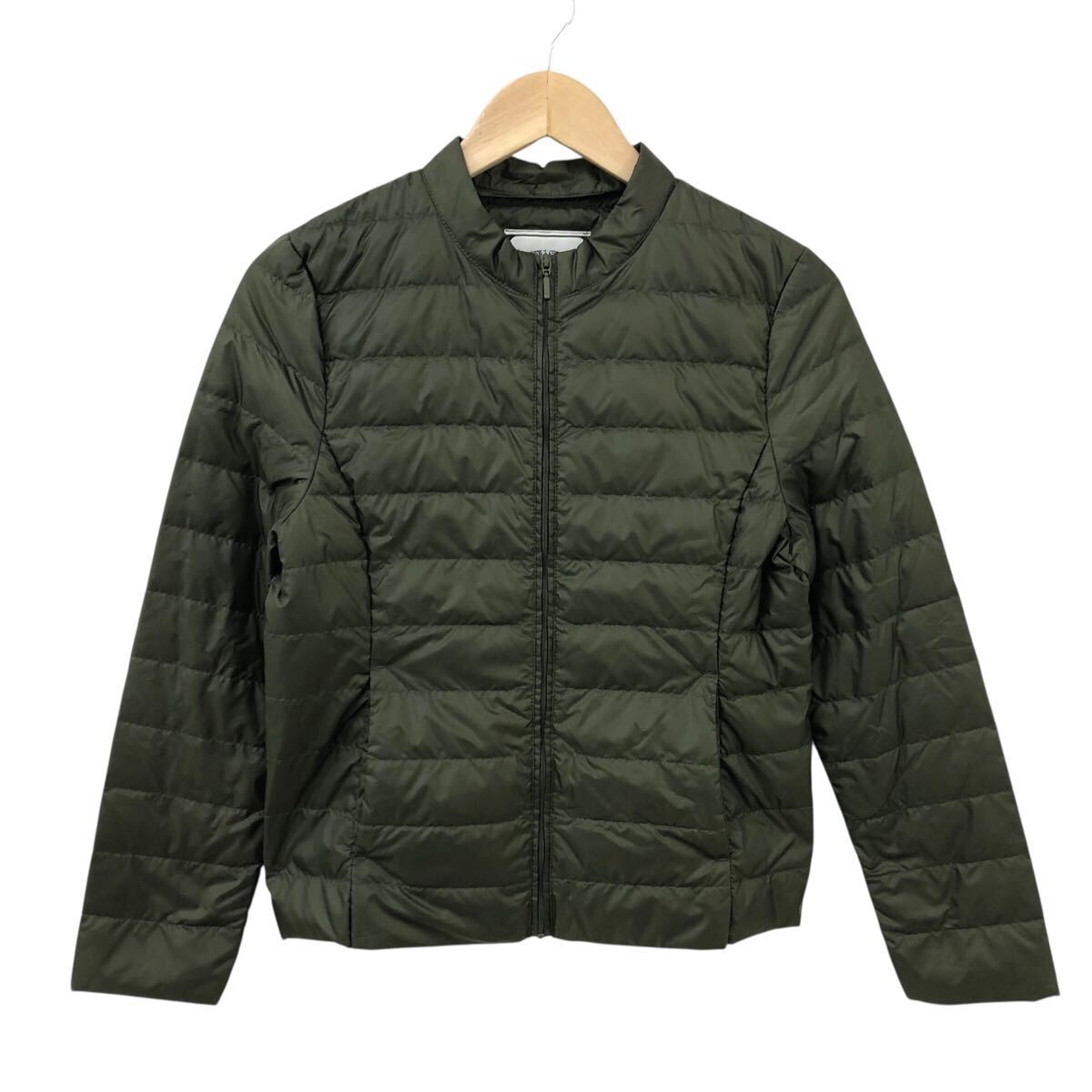 10Nm330-10 美品 URBANITY UB アーバニティー ダウン 70% ダウンジャケット 軽量 ジャケット 上着 羽織り アウター カーキ レディース M拍卖