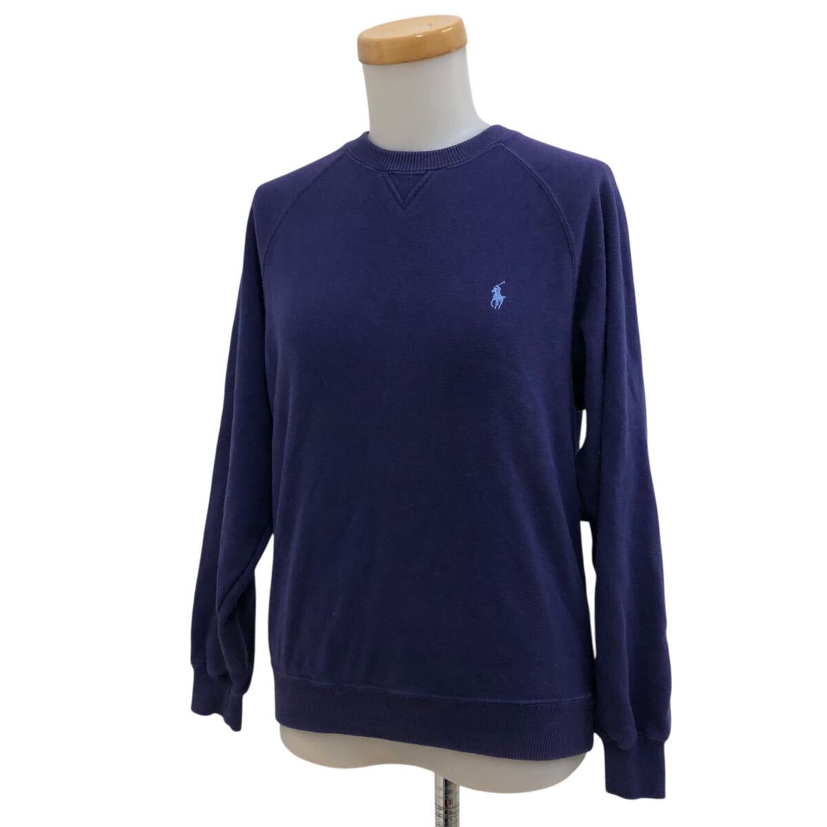 10NK006-68 POLO RALPH LAUREN ポロラルフローレン 長袖 スウェット トレーナー トップス プルオーバー 紫 刺繍 レディース 実寸参考 M相当拍卖