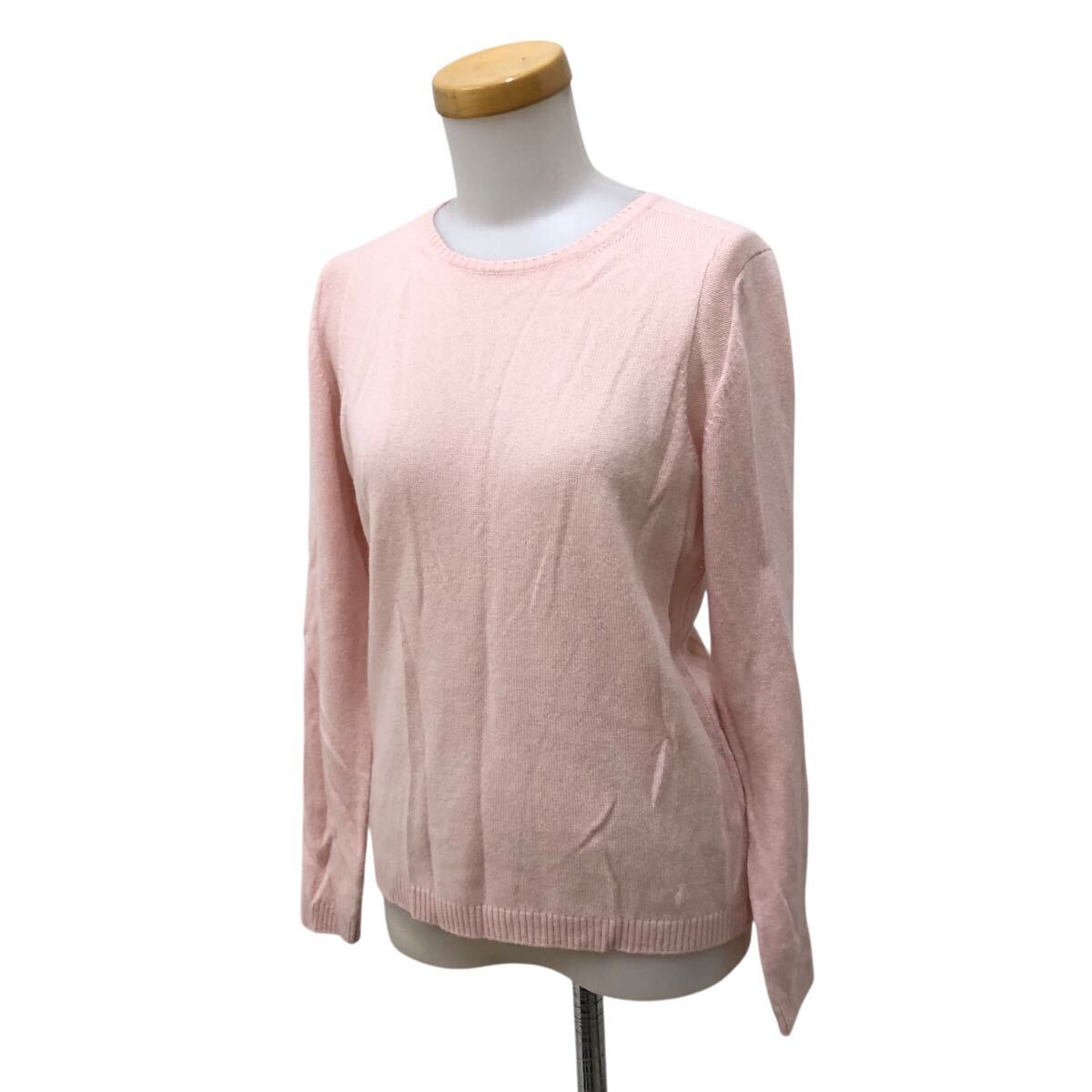 10NK007-09 Aquascutum アクアスキュータム カシミア カシミヤ 100% ニット セーター 薄手 トップス 長袖 ピンク レディース 女性用 8拍卖