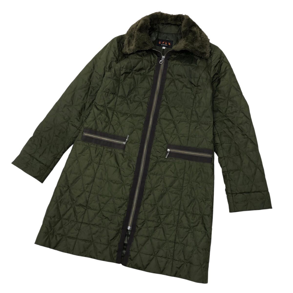 10K340-27 EVEX by KRIZIA エヴェックス バイ クリッツィア ジャケット 上着 コート 羽織り キルティング 中綿 アウター カーキ 42拍卖