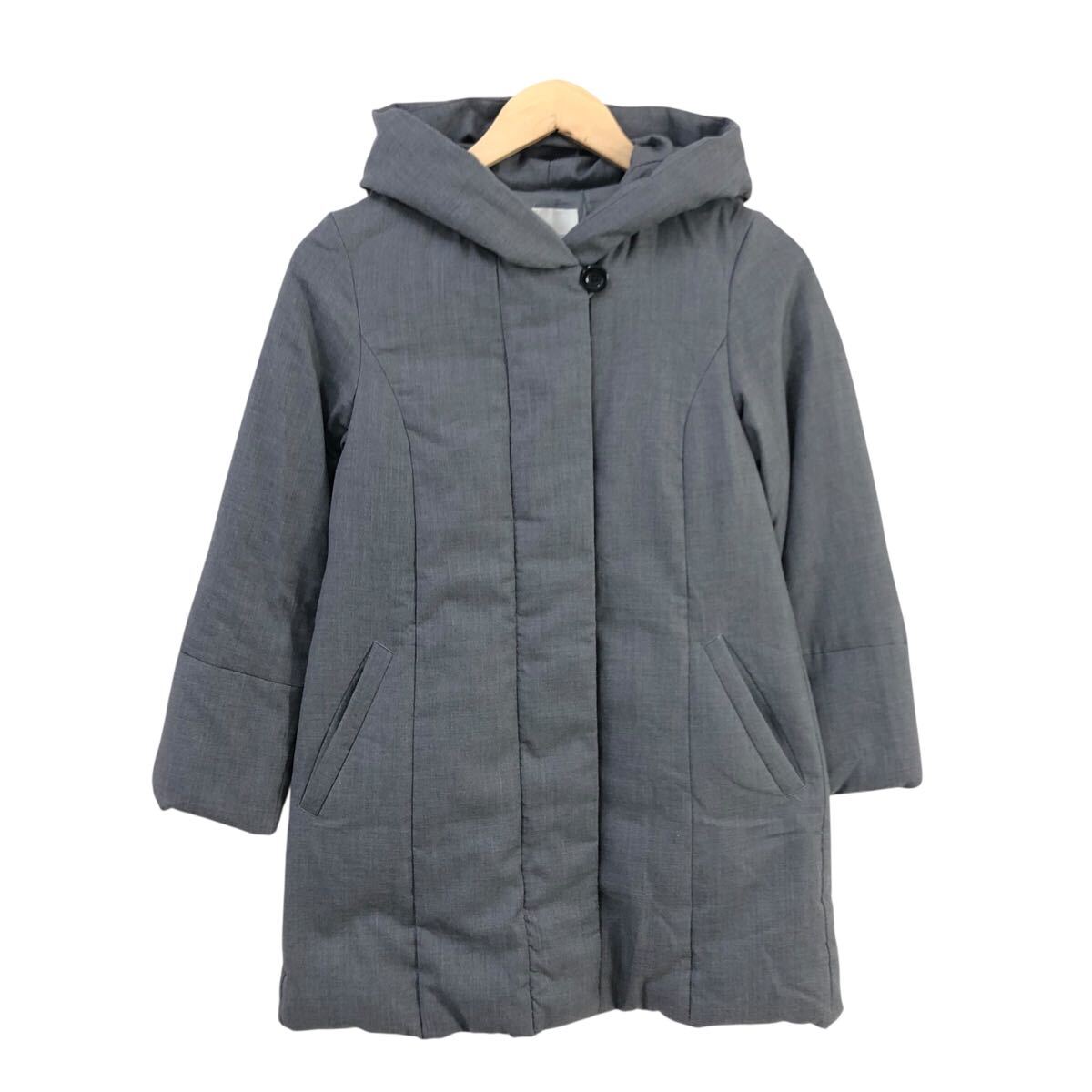 10m670-82 KUMIKYOKU 組曲 クミキョク ダウン 87% ダウンコート コート フード 上着 羽織り 防寒 アウター グレー レディース S2拍卖