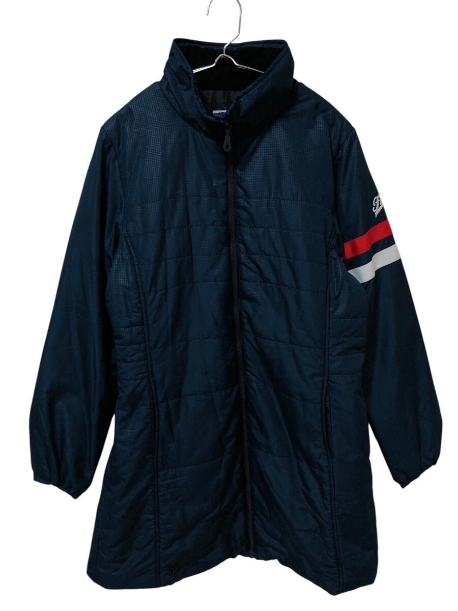 10NG005-33 FILA GOLF フィラ ゴルフ 中綿 アウター コート トップス ジップアップ GOLF ゴルフ ウェア ロゴ レディース L ネイビー 紺拍卖