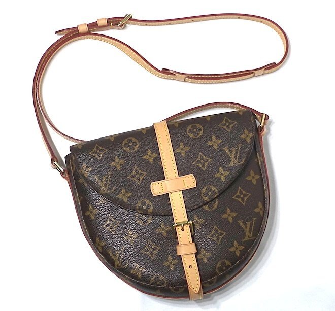 定価15万 外側 美品 LOUIS VUITTON ルイヴィトン M51232 シャンティ GM モノグラム ショルダーバッグ レザー クロスボディバッグ拍卖