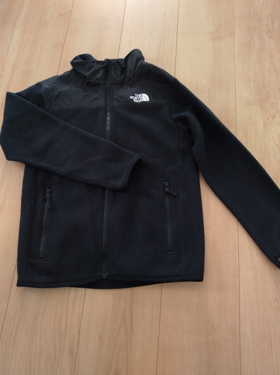 NAJ72247 THE NORTH FACE ノースフェイス ブラック フリース ジャケット 上着 140サイズ 中古 秋冬 キッズ こども拍卖
