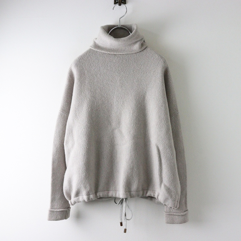 良品 ブルネロクチネリ BRUNELLO CUCINELLI カシミヤ100% 裾ドローコード タートルネックニット セーター L//グレー【2400014638677】拍卖