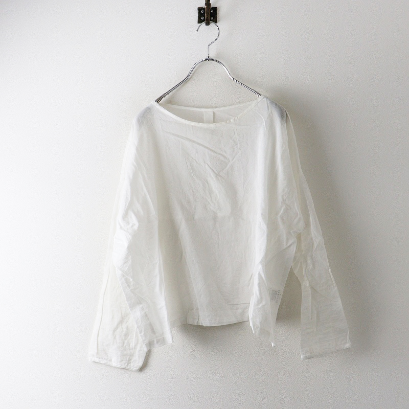 2023SS ヨリ Yoli Simple wide blouse シンプルワイドブラウス F\ホワイト コットン プルオーバー カットソー 長袖【2400014631432】拍卖