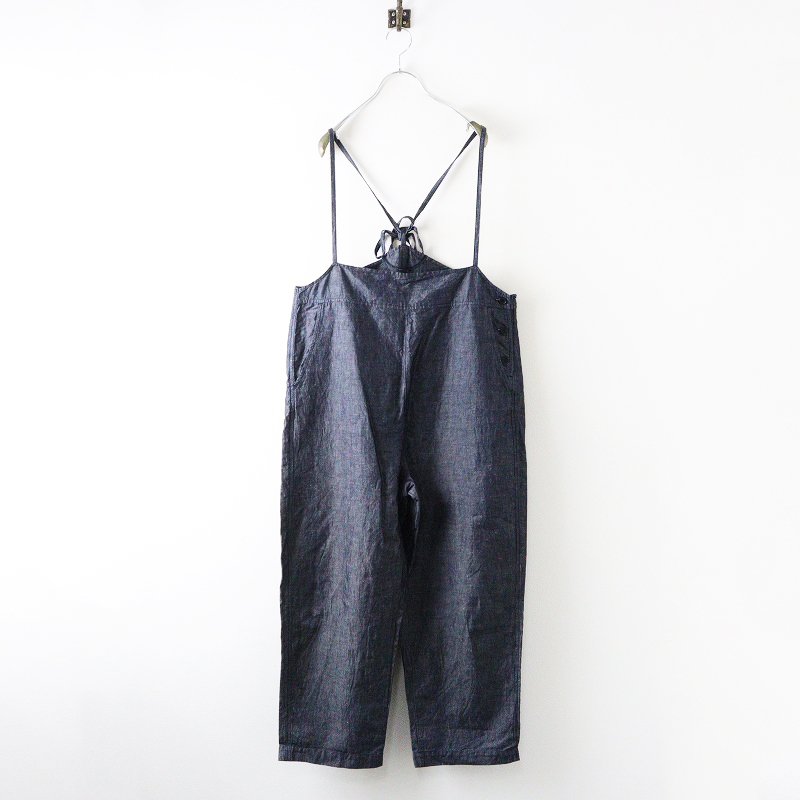 ネストローブ nest Robe コットンリネンダンガリーサロペット パンツ F インディゴブルー┃オーバーオール【2400014637595】拍卖