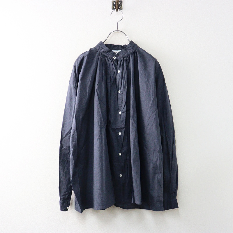 美品 ヴェリテクール Veritecoeur VC-2027 Gold Leaf Blouse ゴールドリーフブラウス F|ネイビー系 シャツ【2400014637977】拍卖