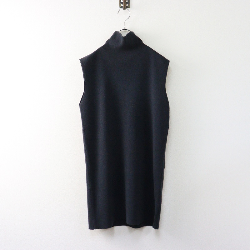 ミラオーウェン Mila Owen ノースリーブタートルロングニット 0|ネイビー トップス ハイネック プルオーバー【2400014644883】拍卖