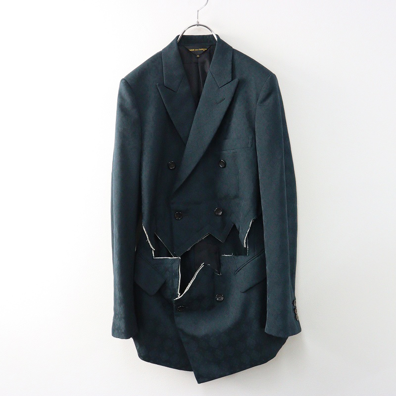 希少 2018AW コムデギャルソン COMME des GARCONS Camp期 フロント裁ち切りダブルブレストコート S //┃【2400014670615】拍卖