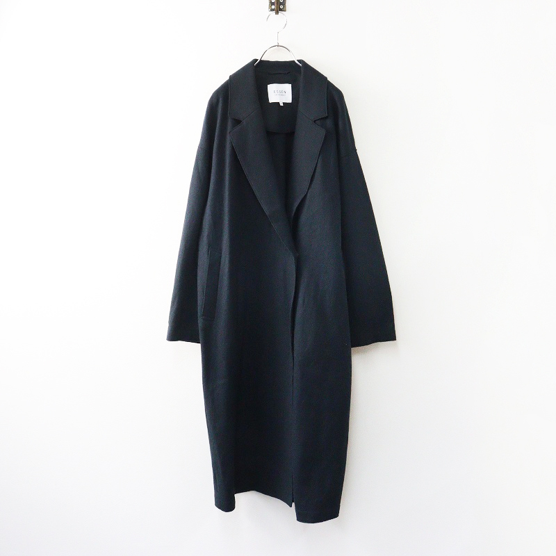 エッセン ロートレアモン ESSEN LAUTREAMONT メルトンウール チェスター コート 38|ネイビー 羽織り アウター【2400014636239】拍卖