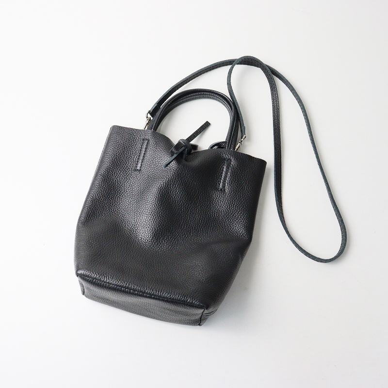 2024AW ジャーナル レリューム購入 マルロン MARLON MINI TOTE レザーミニトートバッグ ポーチ付き ブラック┃【2400014673418】拍卖