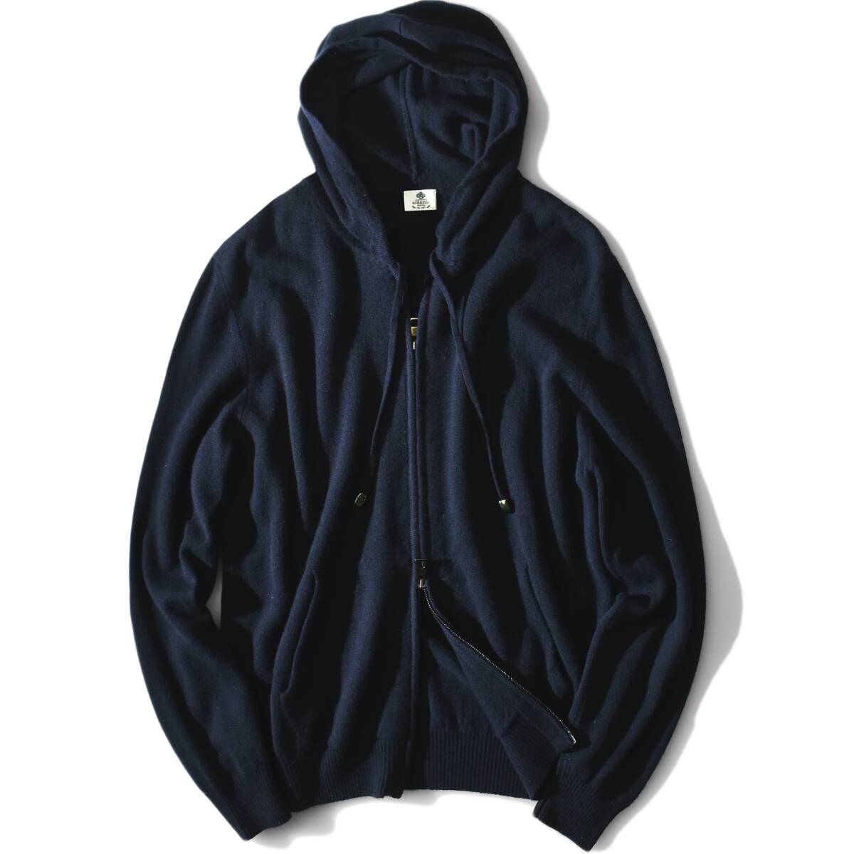 16,2万【ルイジ ボレッリ 新品】スペシャルモデル◇最高級スコティッシュウール&カシミア◇とにかく使える!上品リラックスなニットパーカー拍卖