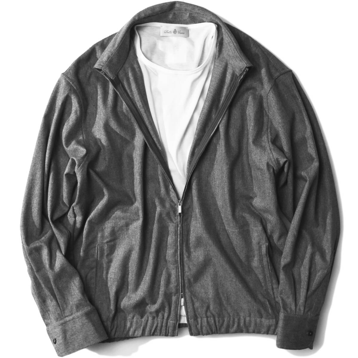 7万【PT TORINO 新品】秋春のアウター,冬のインナーで重宝確実◇シャツ以上,ブルゾン未満◇大人のゆるサイズ!ライトウールのシャツブルゾン拍卖