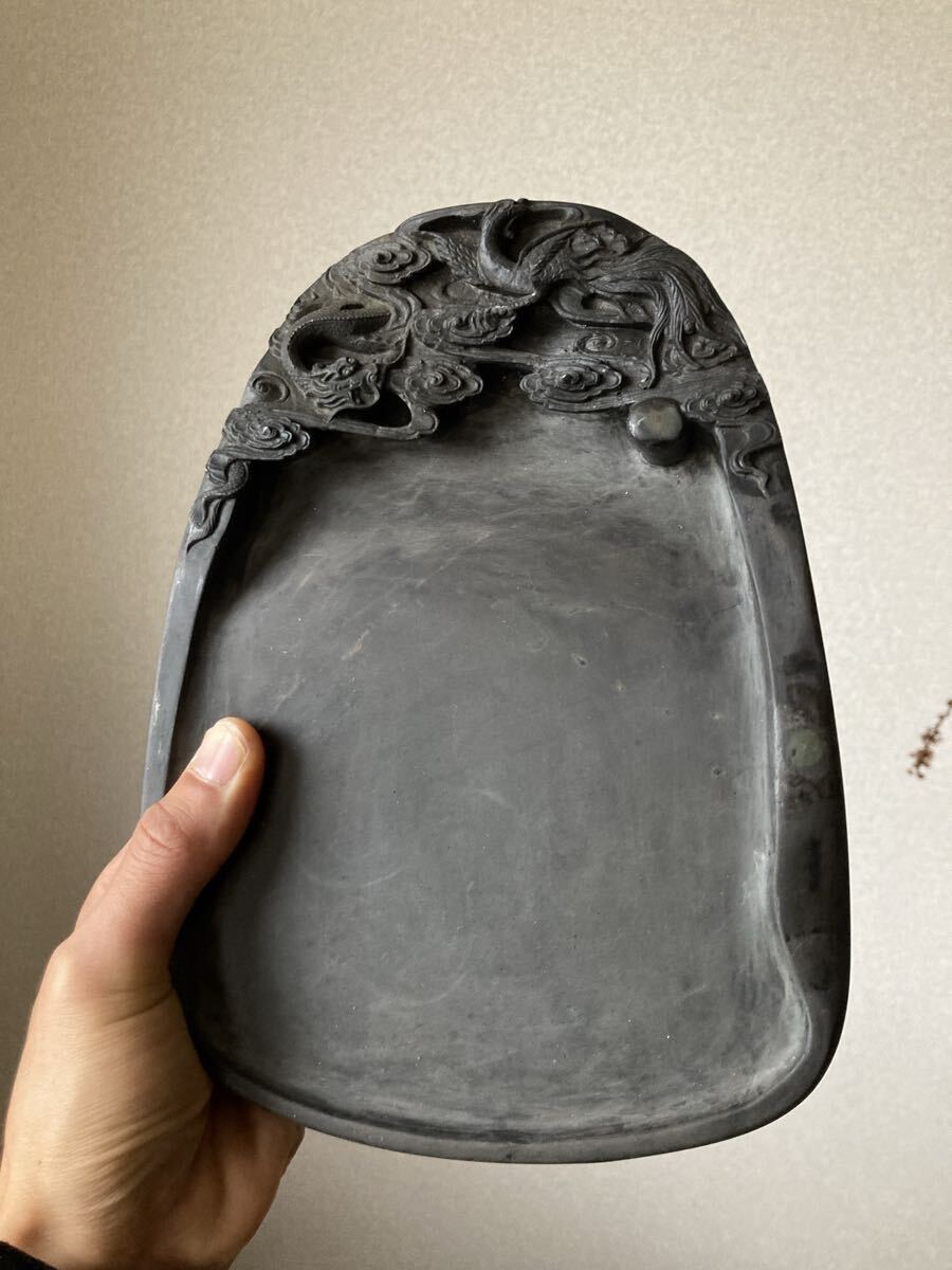 端渓硯 硯 中国美術 書道具 古硯 文房四宝 書道 古美術 台付き拍卖