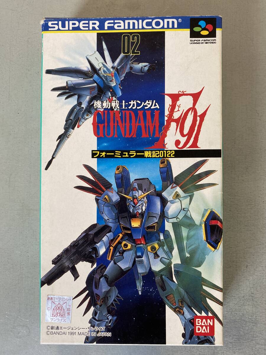 H83 「機動戦士ガンダム GUNDAM F91 フォーミュラー戦記0122」 スーパーファミコンソフト 任天堂 ニンテンドー シミ焼けあり 取説付き拍卖