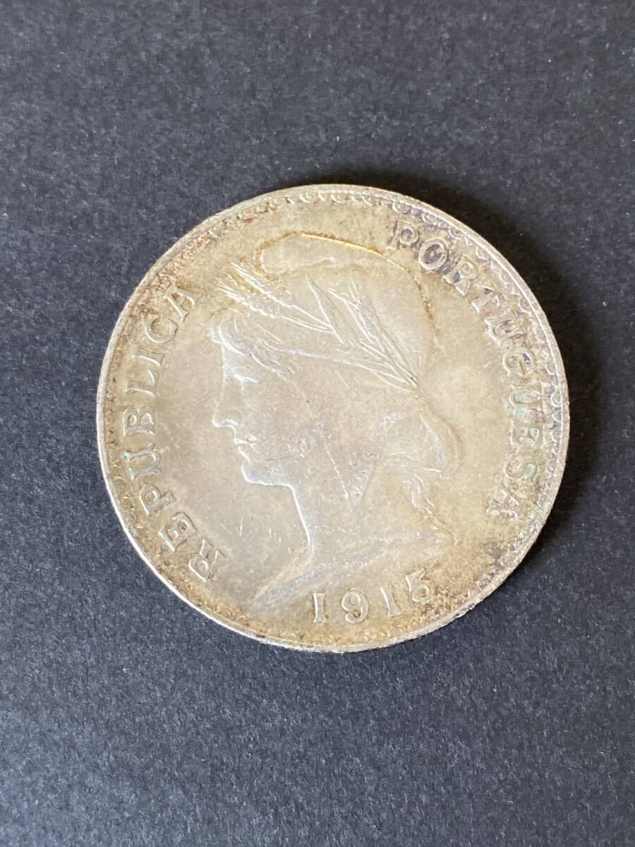 Z126 ポルトガル 銀貨 1915年 1エスクード 総重量約 25g 古銭 コイン 硬貨 アンティークコイン コレクション レトロ拍卖
