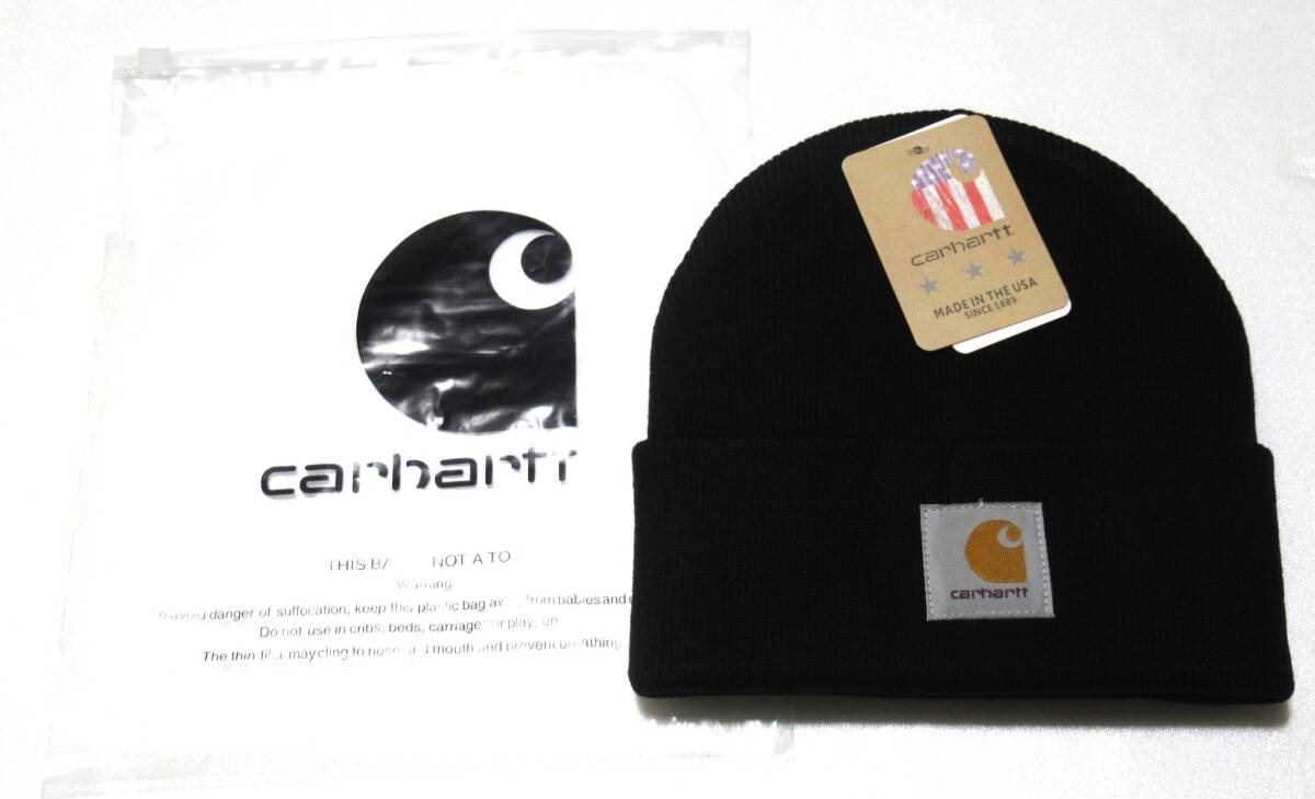 ★ニット帽★ブラック カーハート ニットキャップ ビーニー Carhartt拍卖