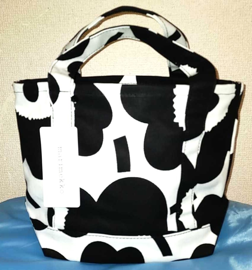 ★マリメッコ ピエニウニッコ セイディ トートバッグ ブラック/ホワイト marimekko UNIKKO SEIDI拍卖