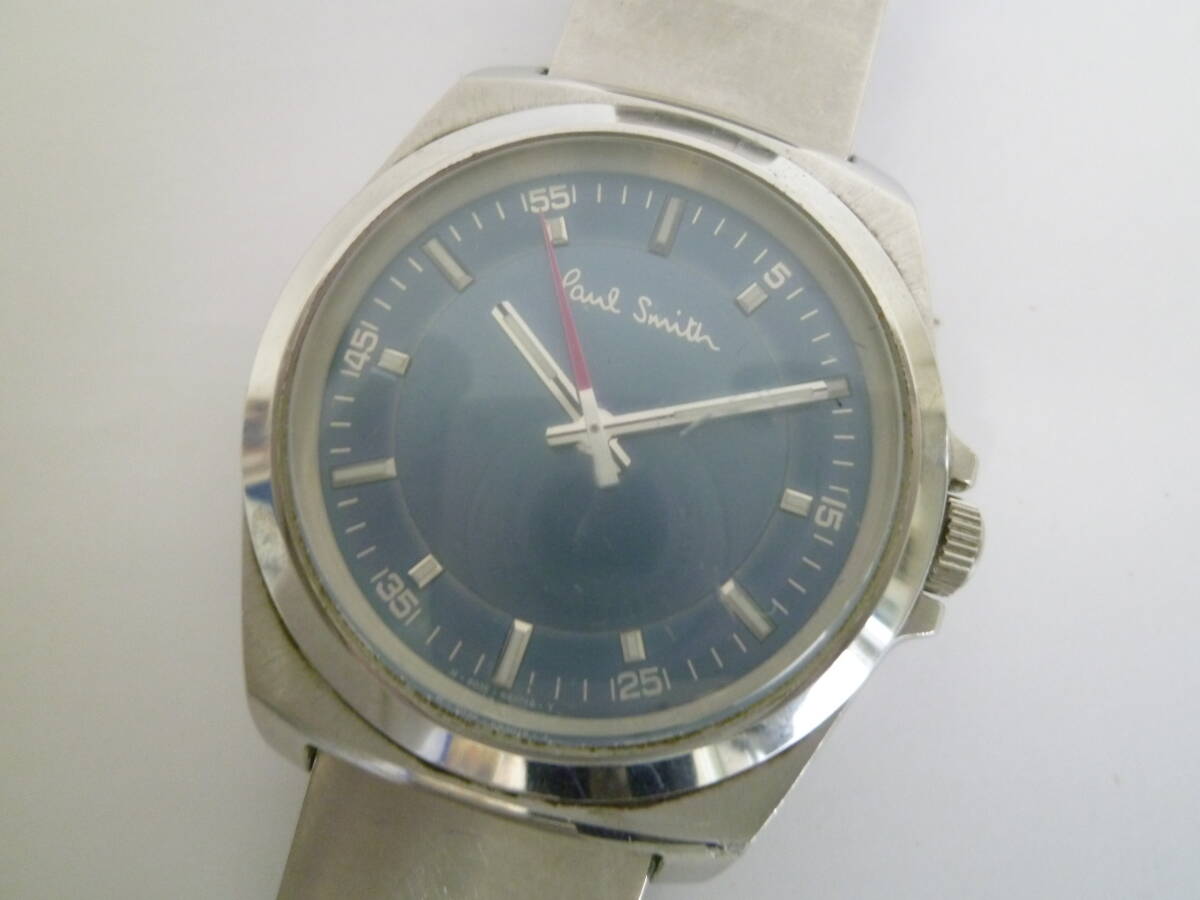 72246◆腕時計 Paul Smith/ポールスミス 6038-H24741 電池式/クォーツ シルバーカラー/銀色 青文字盤 3針◆拍卖