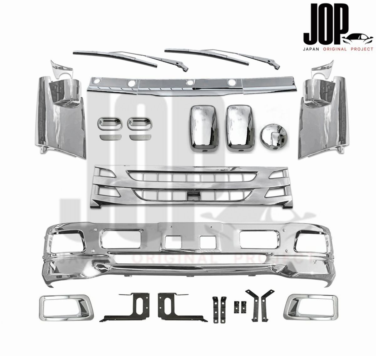 いすゞ 07 エルフ UD コンドル アトラス マツダ タイタン H19/1~ 標準 ローキャブ メッキ フロント フェイス 7点 セット拍卖