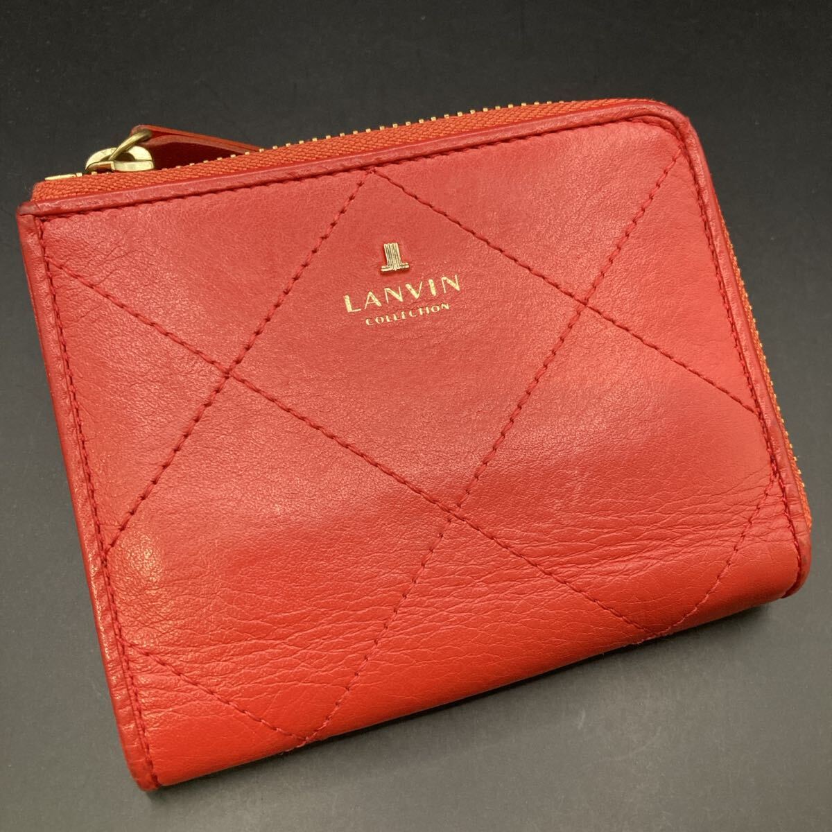 即決 LANVIN COLLECTION ランバン コレクション 二つ折り財布拍卖
