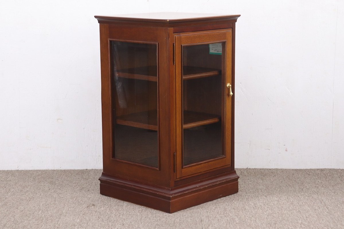 maruni マルニ 地中海 コーナーキャビネット 2面ガラス 高さ80cm サイドテーブル 10-C109W/1/B1拍卖