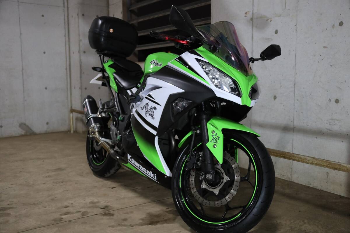 2015年 Kawasaki カワサキ Ninja250 EX250L ABS 30th Anniversary edition 低走行14335km カスタム多数 ヨシムラ 認証マフラー 両目点灯化 拍卖