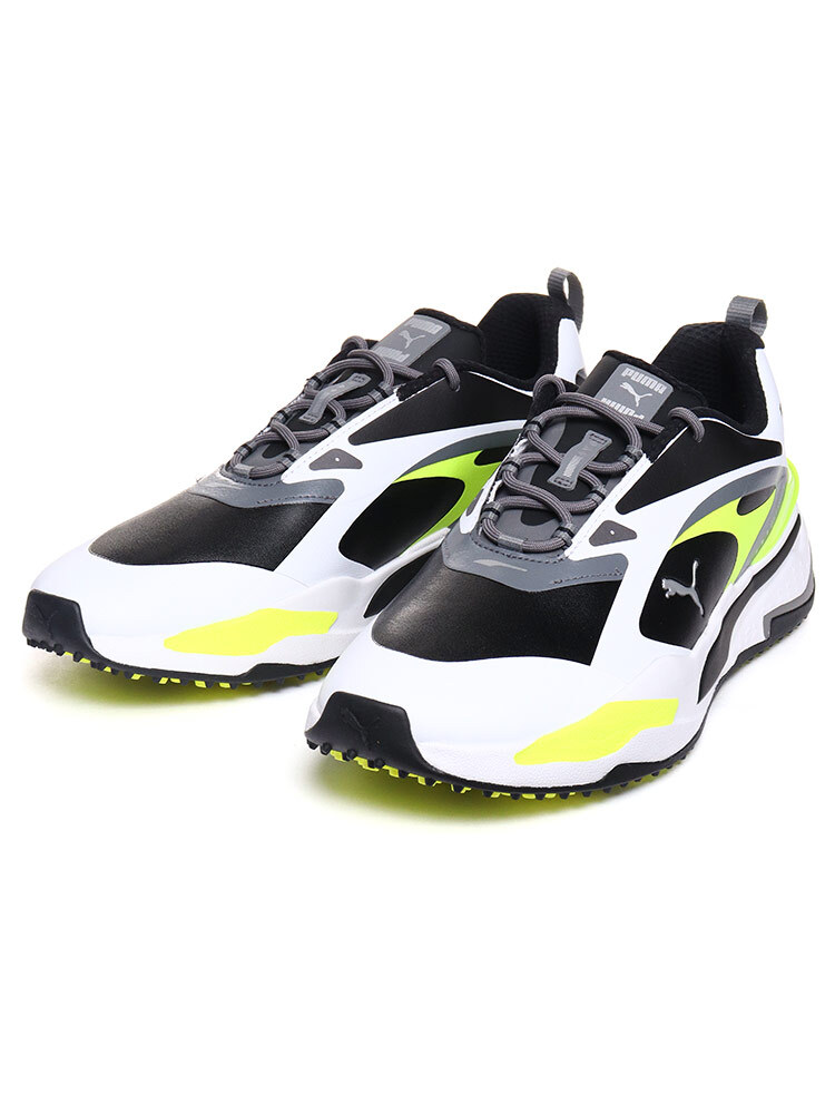 プーマ 29cm ジーエスファスト 税込定価14960円 ホワイト イエロー PUMA GS-FAST GOLF スパイクレス ゴルフシューズ 白 黄色拍卖