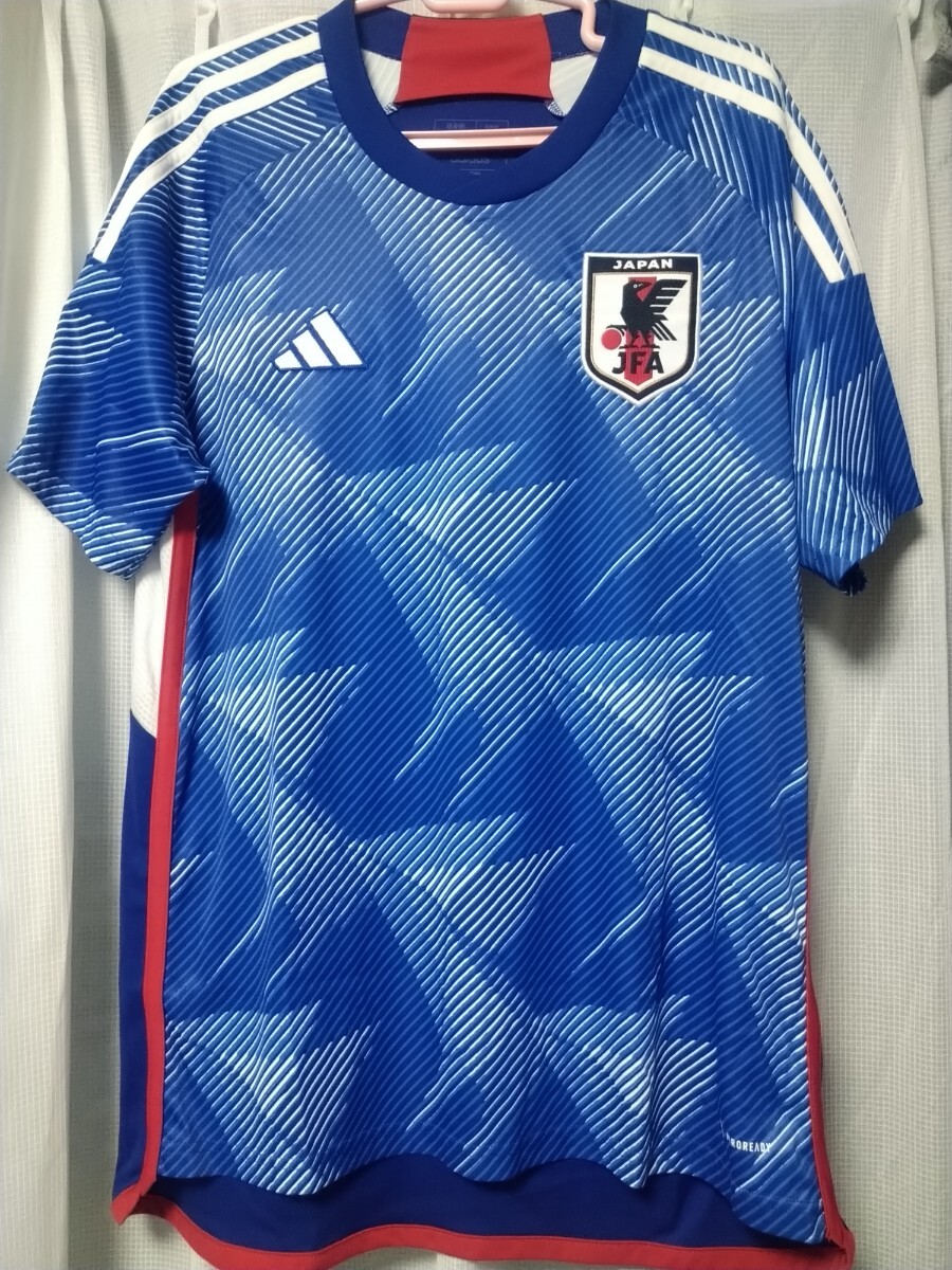 正規品 良品 サッカー日本代表ユニフォーム 2XL カタールワールドカップ adidas サムライブルー拍卖