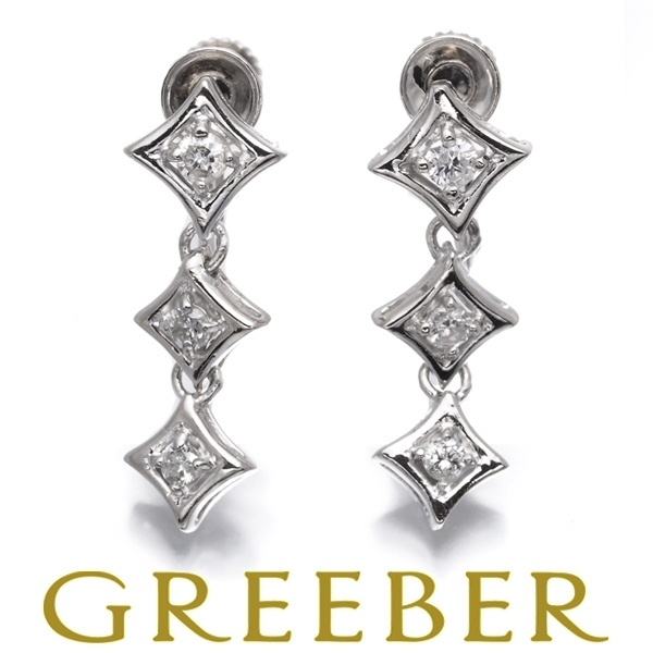 ダイヤ ダイヤモンド 0.10ct/0.10ct 揺れる イヤリング Pt900 GENJ拍卖