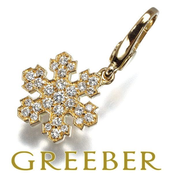 ブルガリ ペンダントトップ ダイヤ ダイヤモンド スノーフレーク チャーム K18YG BLJ 大幅値下げ品拍卖