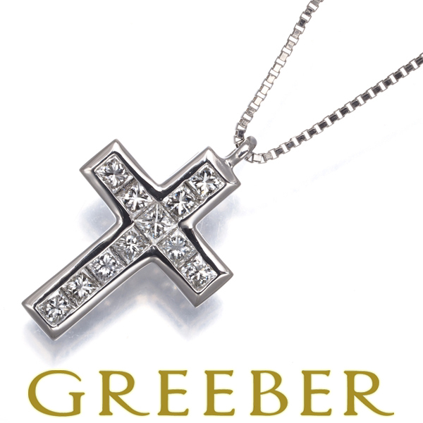 ゆきざき ネックレス ダイヤ ダイヤモンド 0.50ct リッチクロス Pt900/Pt850 BLJ/GENJ拍卖