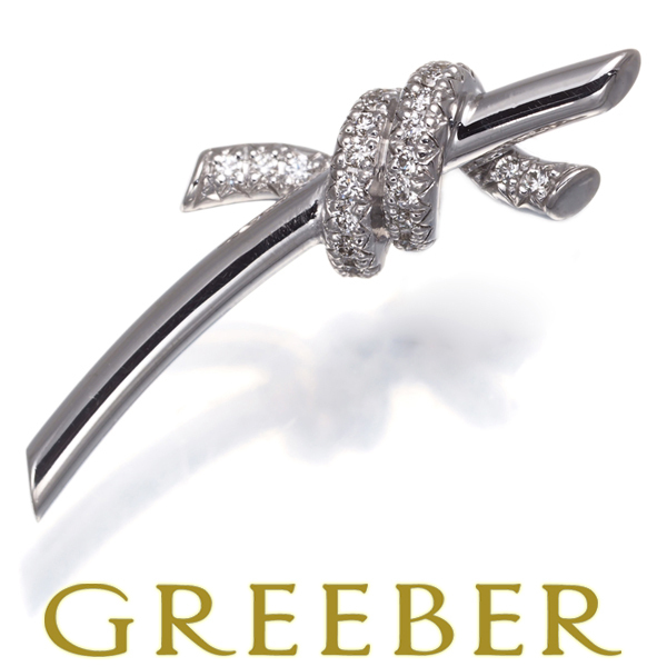 ティファニー ピアス ダイヤ ダイヤモンド ノット 片耳 K18WG BLJ拍卖