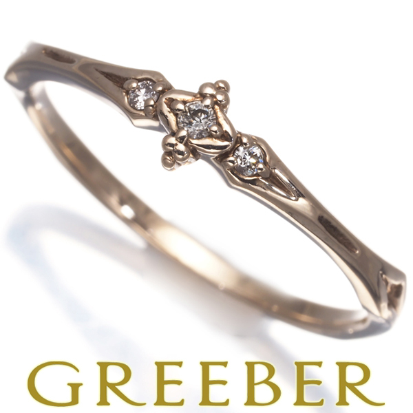 アガット リング ダイヤ ダイヤモンド 0.034ct 11号 K10PG 指輪 BLJ拍卖